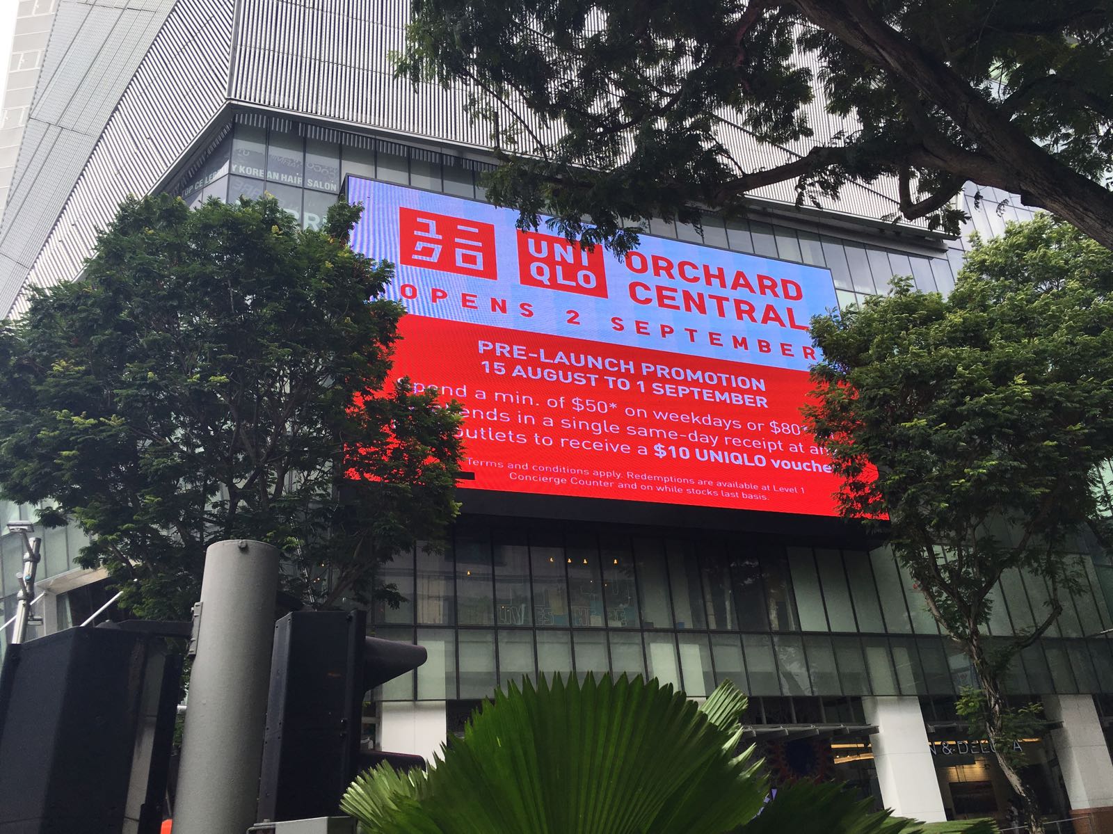 A Large Outdoor LED Screen at Orchard Central