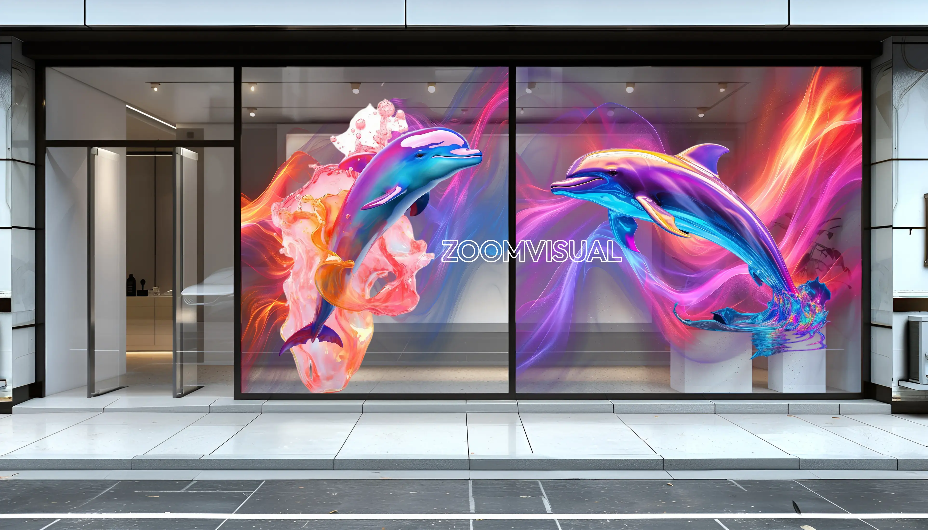 Storefront Showcasing Transparent LED Display